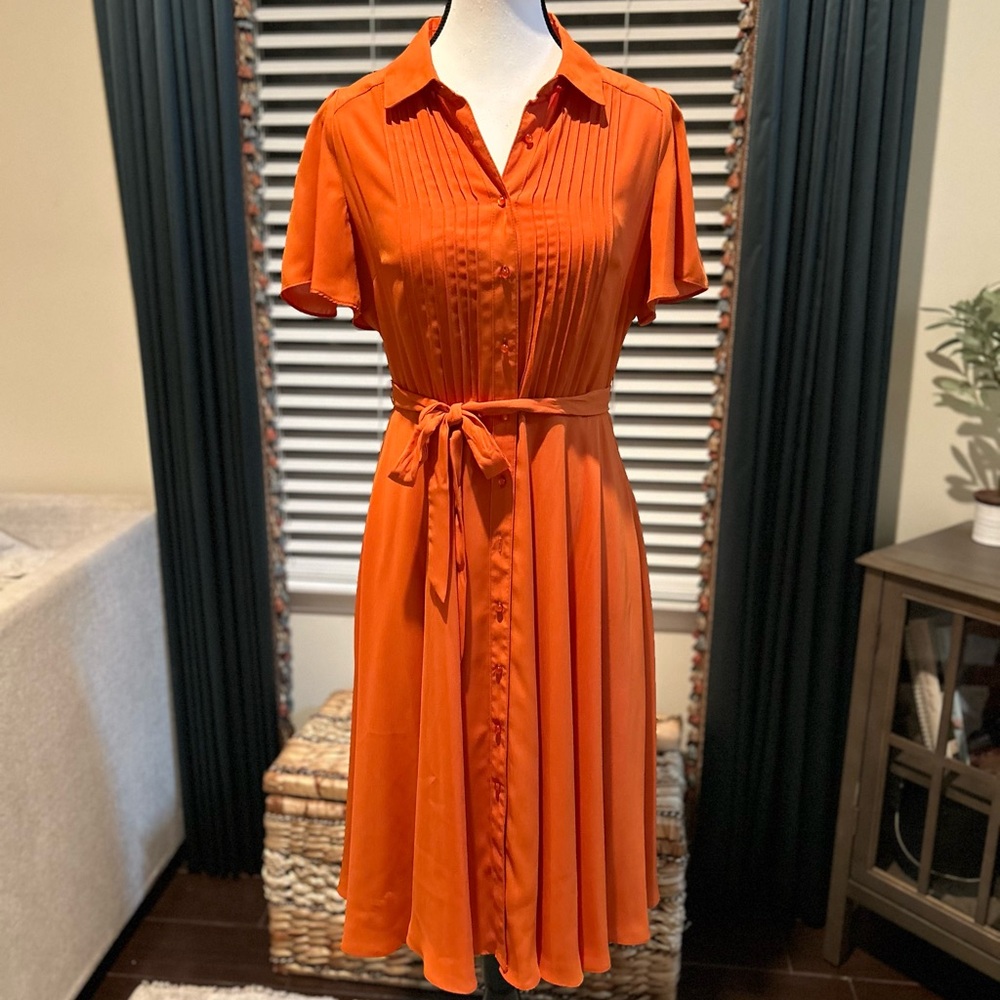 Nanette Lepore Orange Midi Dress